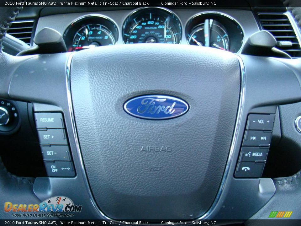 2010 Ford Taurus SHO AWD White Platinum Metallic Tri-Coat / Charcoal Black Photo #31