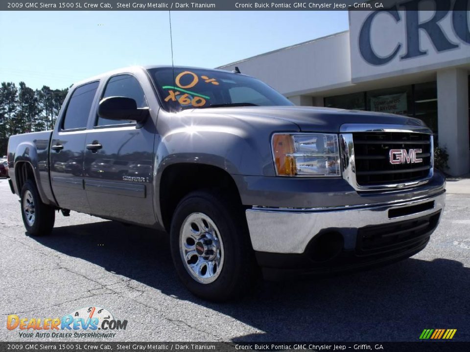 2009 GMC Sierra 1500 SL Crew Cab Steel Gray Metallic / Dark Titanium Photo #2