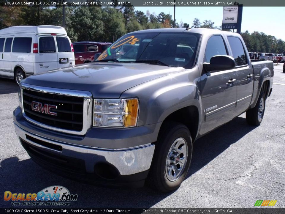 2009 GMC Sierra 1500 SL Crew Cab Steel Gray Metallic / Dark Titanium Photo #4