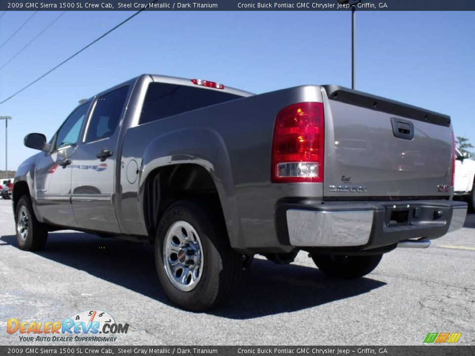 2009 GMC Sierra 1500 SL Crew Cab Steel Gray Metallic / Dark Titanium Photo #6