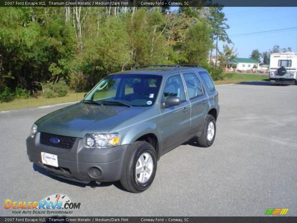2007 Ford Escape XLS Titanium Green Metallic / Medium/Dark Flint Photo #1