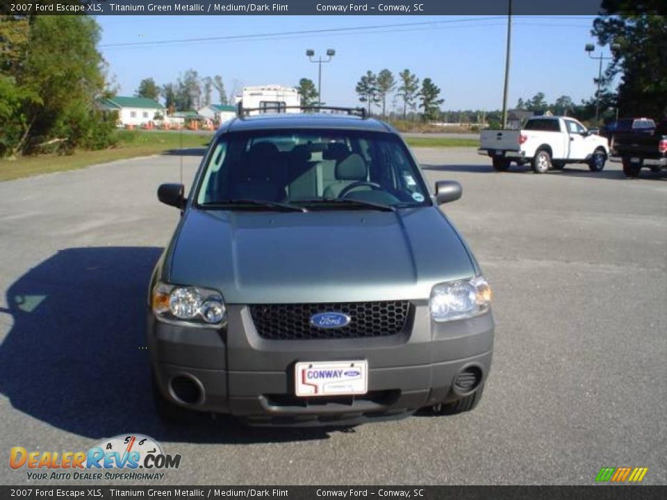 2007 Ford Escape XLS Titanium Green Metallic / Medium/Dark Flint Photo #2