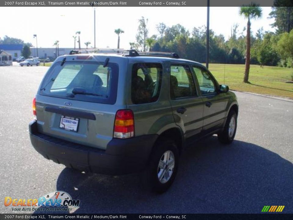 2007 Ford Escape XLS Titanium Green Metallic / Medium/Dark Flint Photo #5