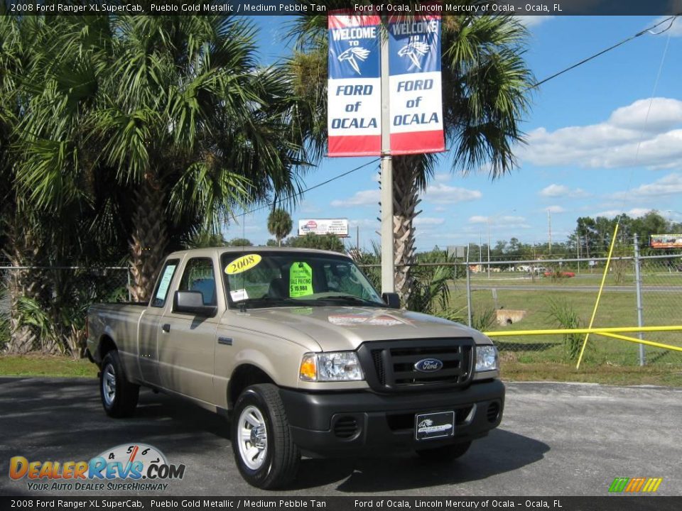 2008 Ford Ranger XL SuperCab Pueblo Gold Metallic / Medium Pebble Tan Photo #1