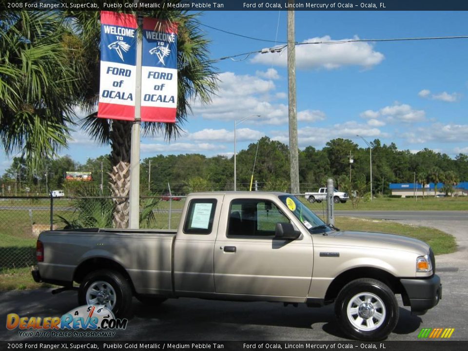2008 Ford Ranger XL SuperCab Pueblo Gold Metallic / Medium Pebble Tan Photo #2
