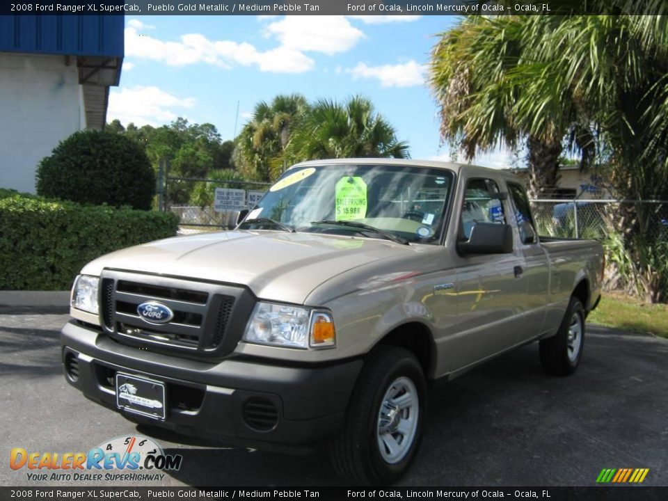 2008 Ford Ranger XL SuperCab Pueblo Gold Metallic / Medium Pebble Tan Photo #7