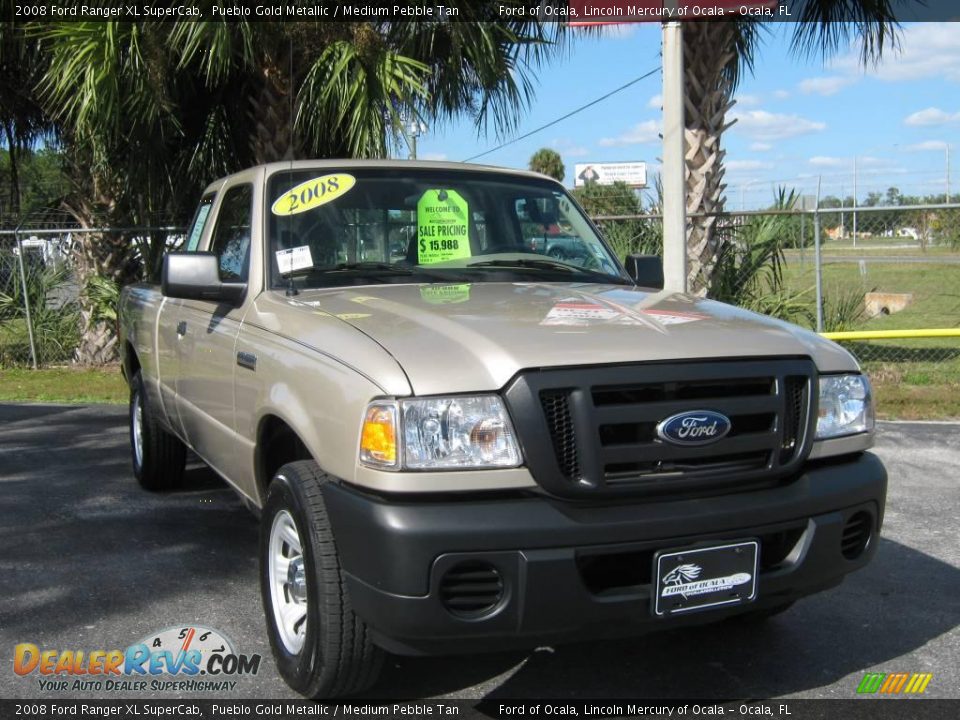 2008 Ford Ranger XL SuperCab Pueblo Gold Metallic / Medium Pebble Tan Photo #9