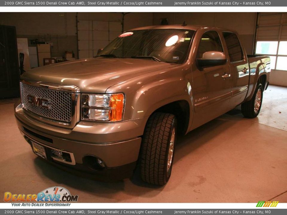 2009 GMC Sierra 1500 Denali Crew Cab AWD Steel Gray Metallic / Cocoa/Light Cashmere Photo #3