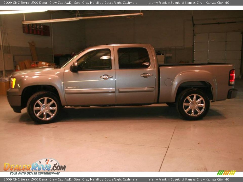 2009 GMC Sierra 1500 Denali Crew Cab AWD Steel Gray Metallic / Cocoa/Light Cashmere Photo #4