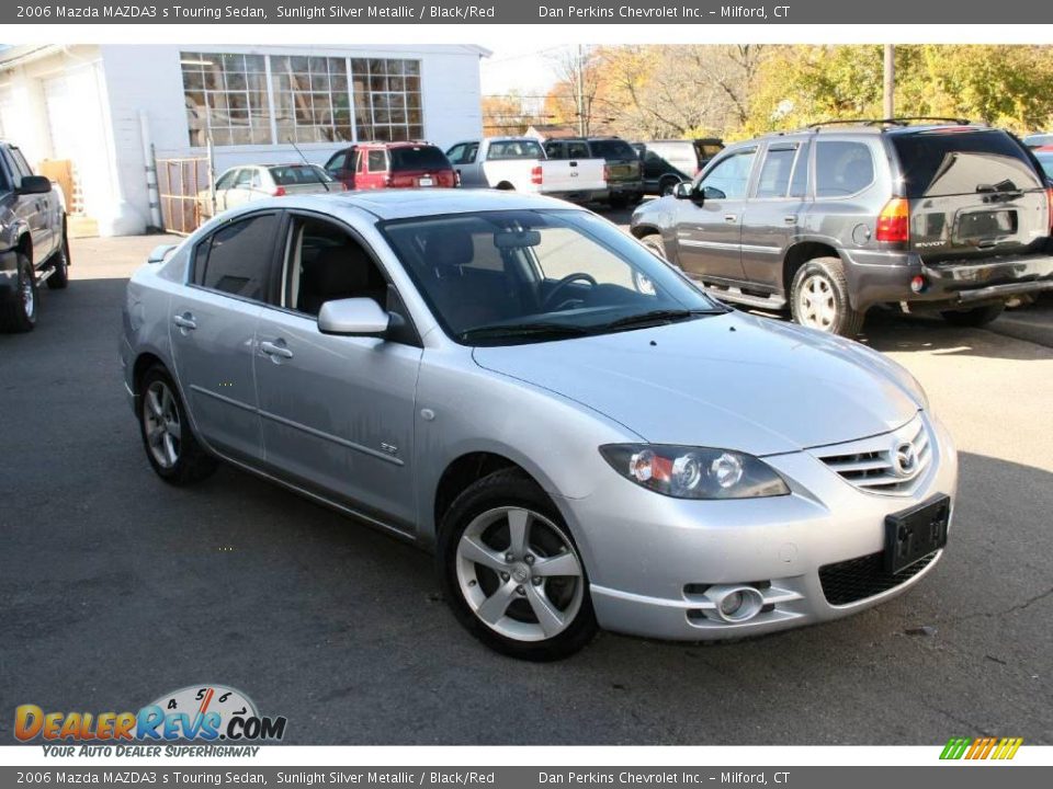 2006 Mazda MAZDA3 s Touring Sedan Sunlight Silver Metallic / Black/Red Photo #3