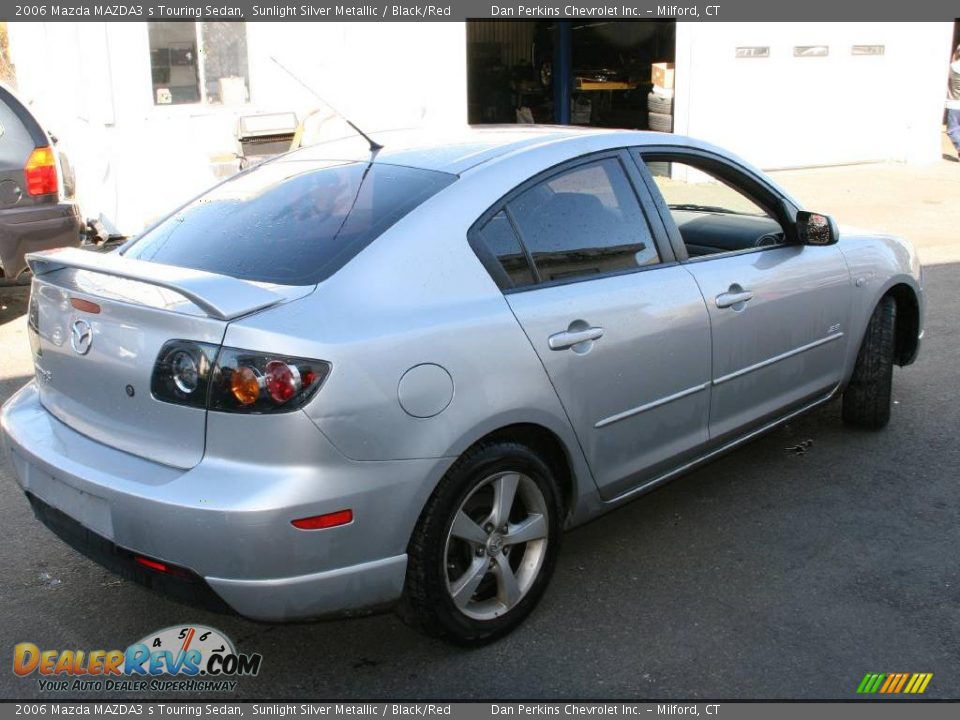 2006 Mazda MAZDA3 s Touring Sedan Sunlight Silver Metallic / Black/Red Photo #4