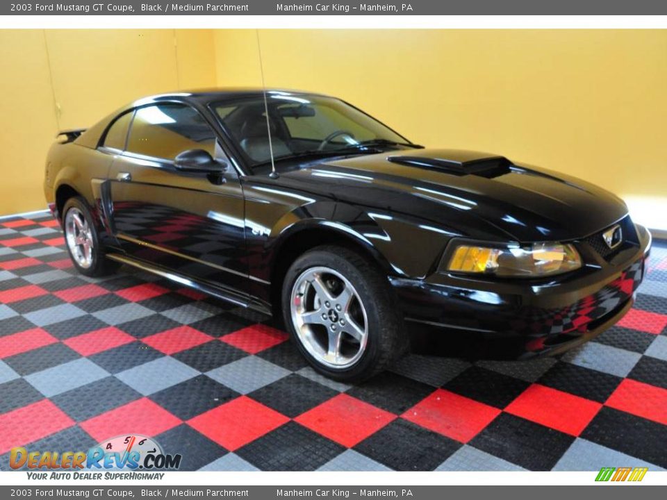 2003 Ford Mustang GT Coupe Black / Medium Parchment Photo #1