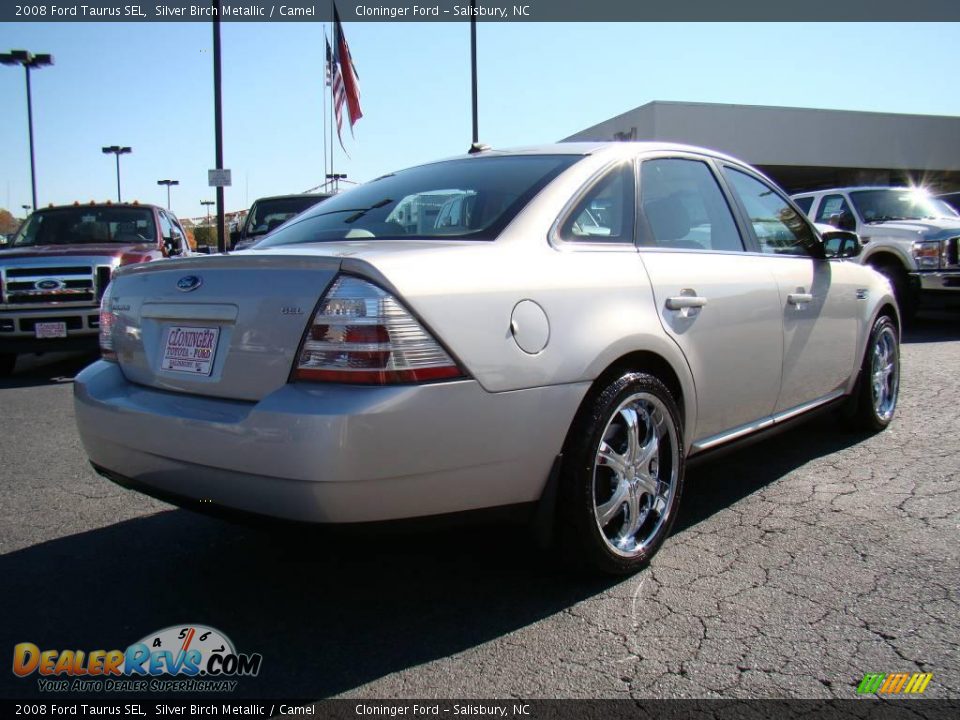 2008 Ford Taurus SEL Silver Birch Metallic / Camel Photo #3