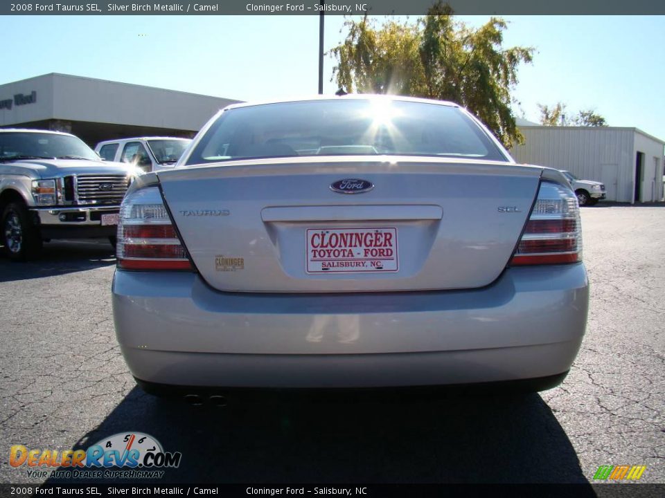 2008 Ford Taurus SEL Silver Birch Metallic / Camel Photo #4