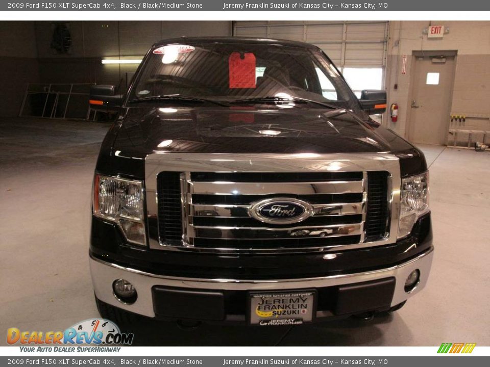 2009 Ford F150 XLT SuperCab 4x4 Black / Black/Medium Stone Photo #2