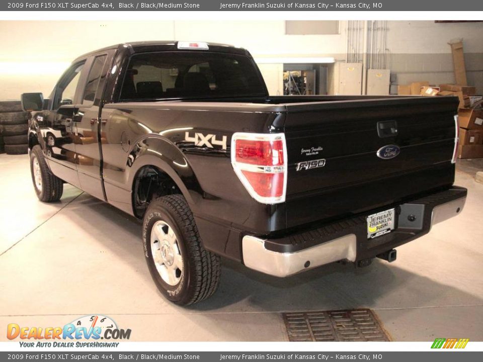 2009 Ford F150 XLT SuperCab 4x4 Black / Black/Medium Stone Photo #5