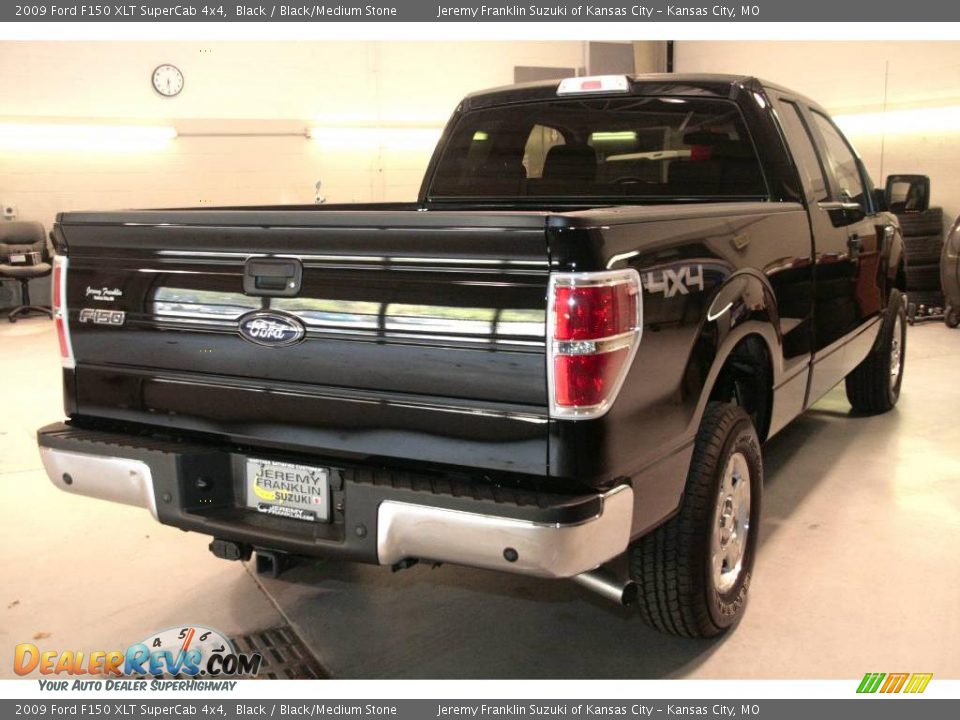 2009 Ford F150 XLT SuperCab 4x4 Black / Black/Medium Stone Photo #8