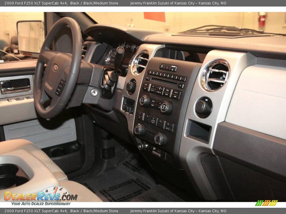 2009 Ford F150 XLT SuperCab 4x4 Black / Black/Medium Stone Photo #9