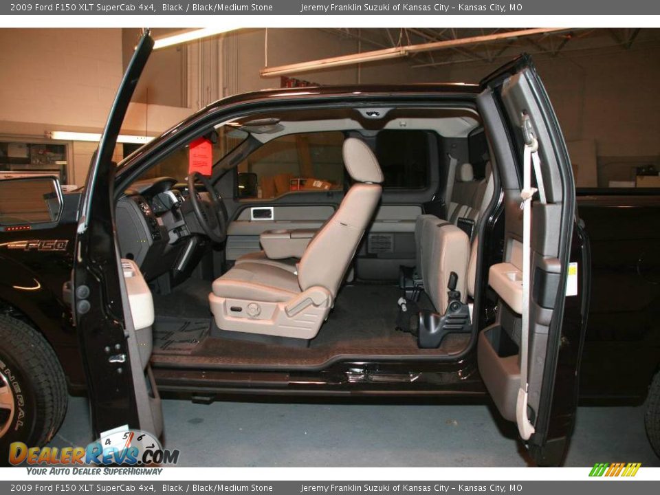 2009 Ford F150 XLT SuperCab 4x4 Black / Black/Medium Stone Photo #23