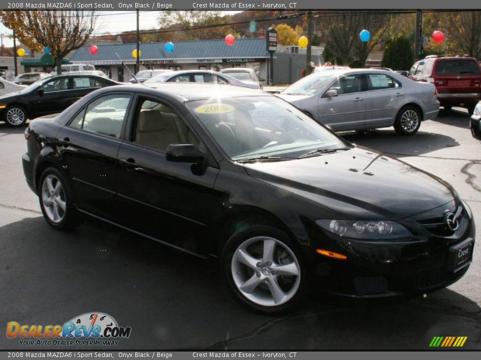 2008 Mazda MAZDA6 i Sport Sedan Onyx Black / Beige Photo #3