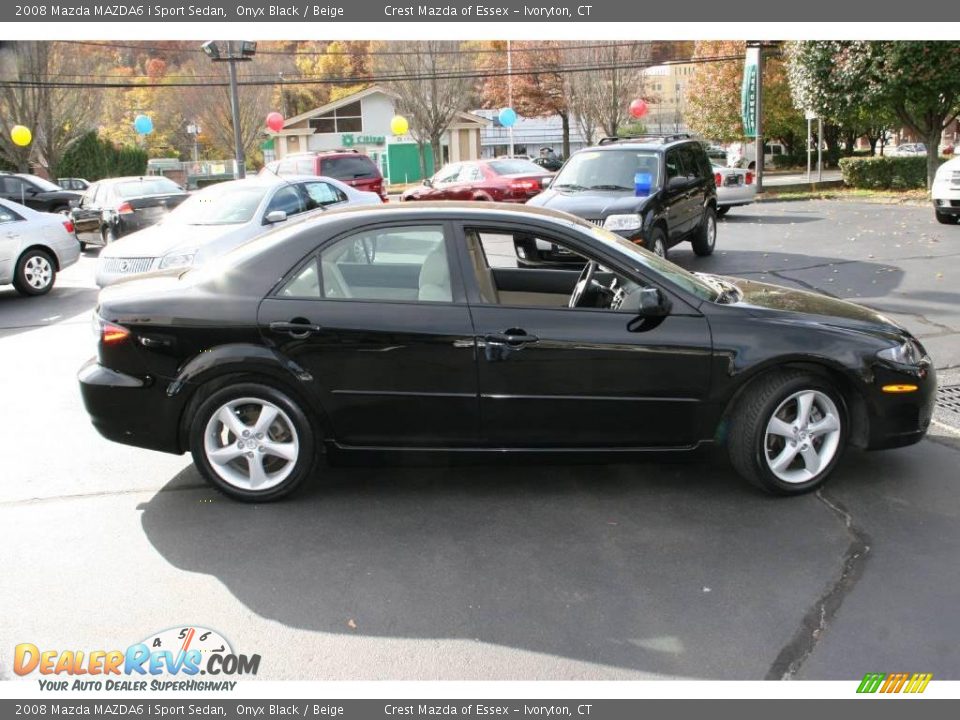 2008 Mazda MAZDA6 i Sport Sedan Onyx Black / Beige Photo #4