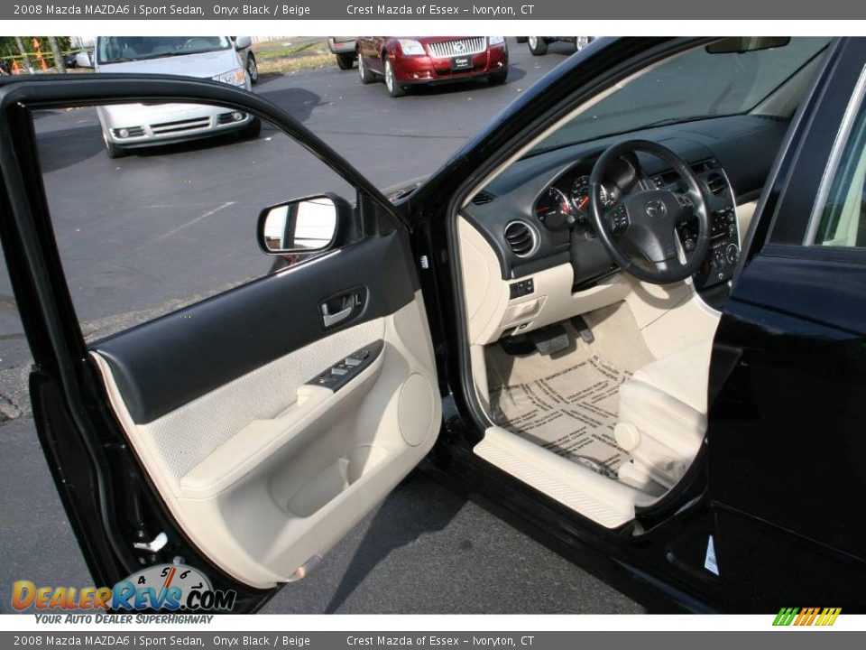 2008 Mazda MAZDA6 i Sport Sedan Onyx Black / Beige Photo #10