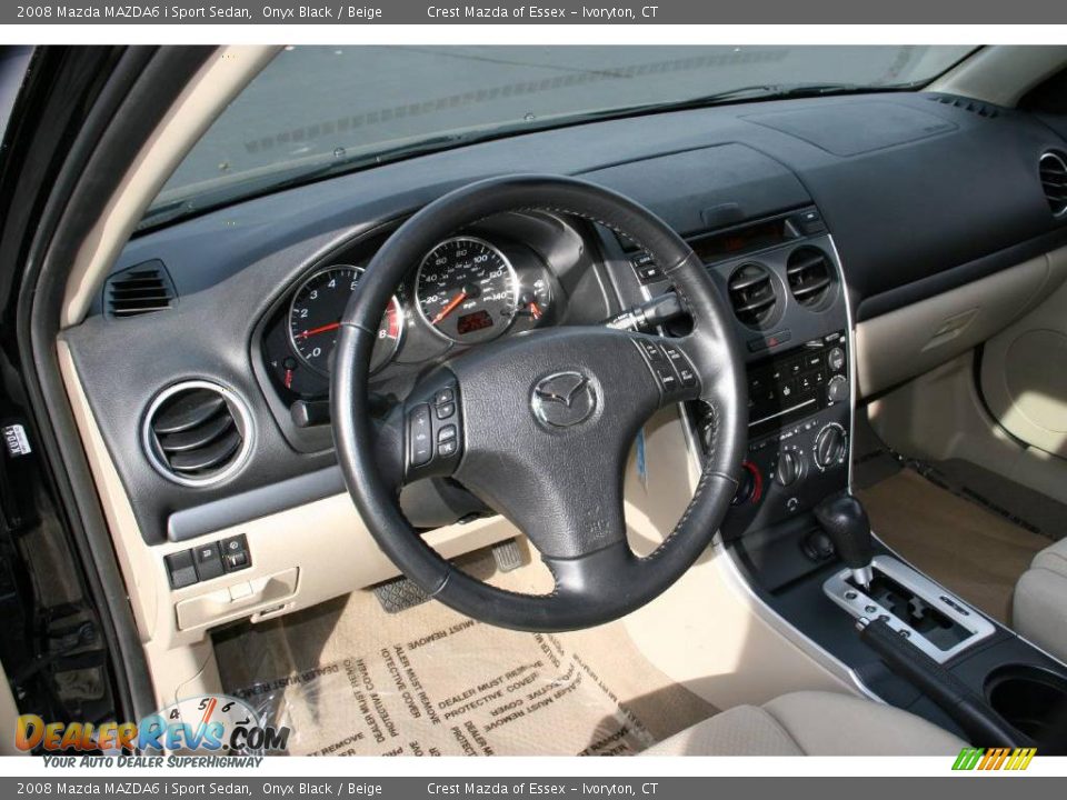 2008 Mazda MAZDA6 i Sport Sedan Onyx Black / Beige Photo #11