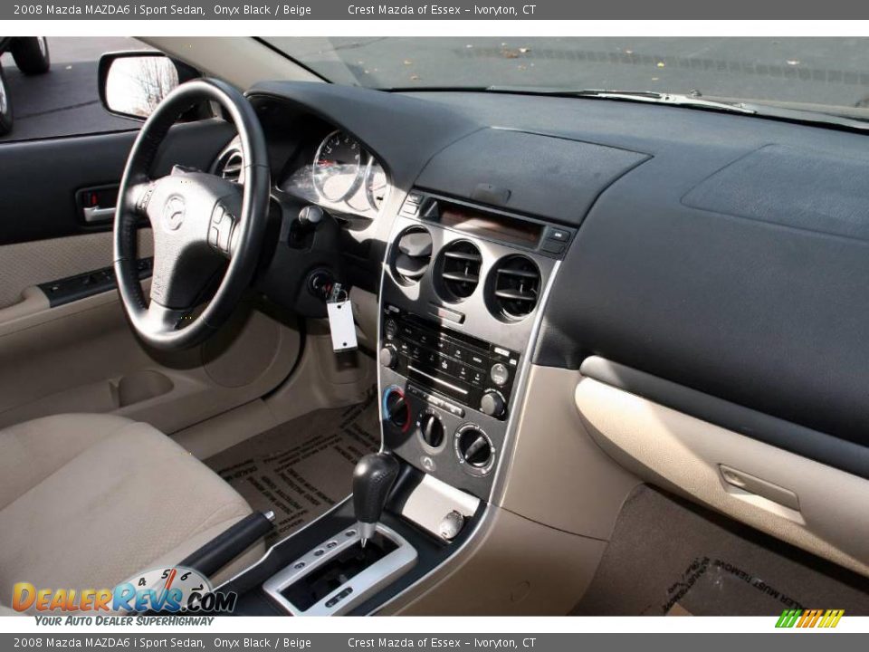 2008 Mazda MAZDA6 i Sport Sedan Onyx Black / Beige Photo #14