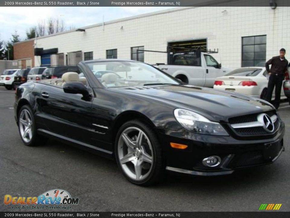 2009 Mercedes-Benz SL 550 Roadster Black / Stone Photo #3