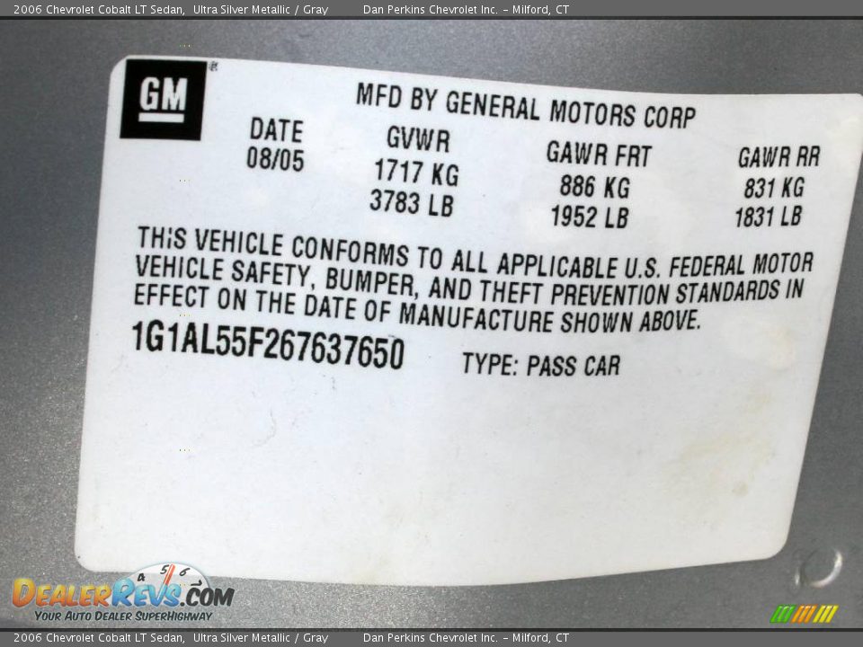 2006 Chevrolet Cobalt LT Sedan Ultra Silver Metallic / Gray Photo #12