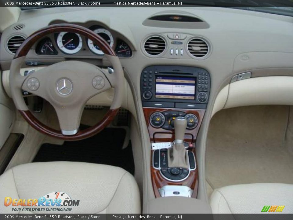 2009 Mercedes-Benz SL 550 Roadster Black / Stone Photo #10
