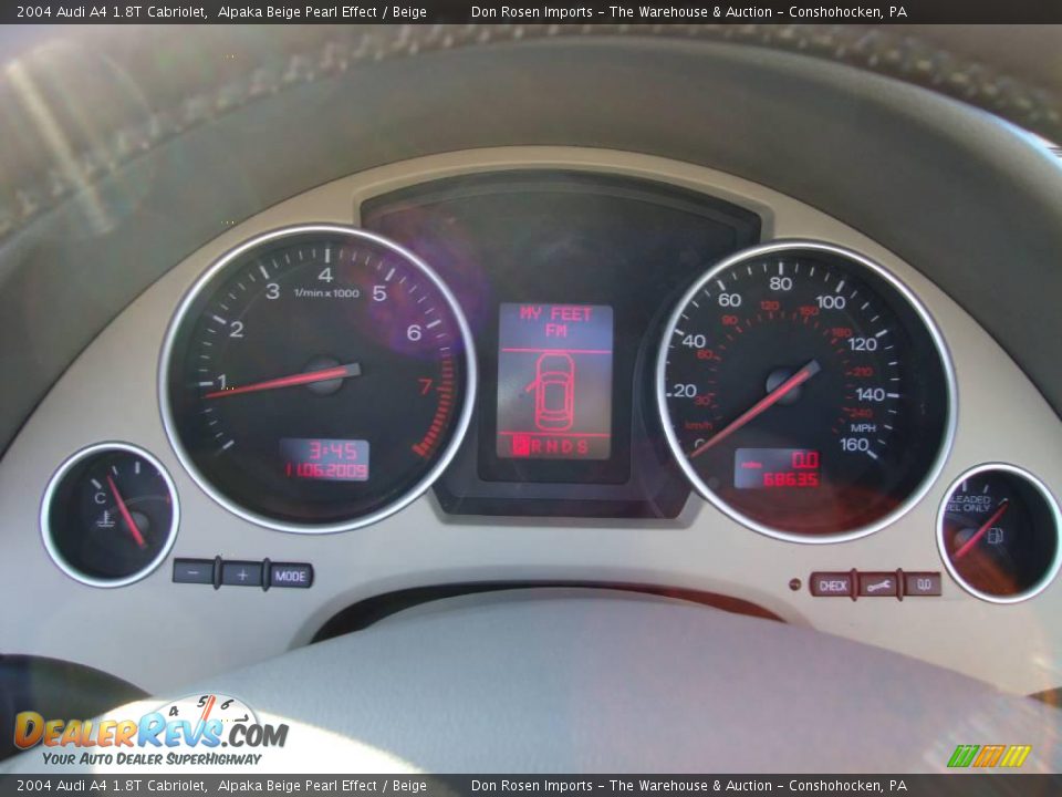 2004 Audi A4 1.8T Cabriolet Alpaka Beige Pearl Effect / Beige Photo #36