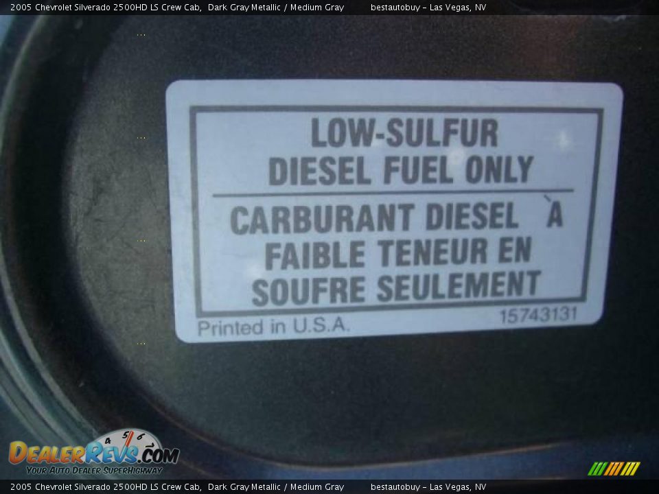 2005 Chevrolet Silverado 2500HD LS Crew Cab Dark Gray Metallic / Medium Gray Photo #15