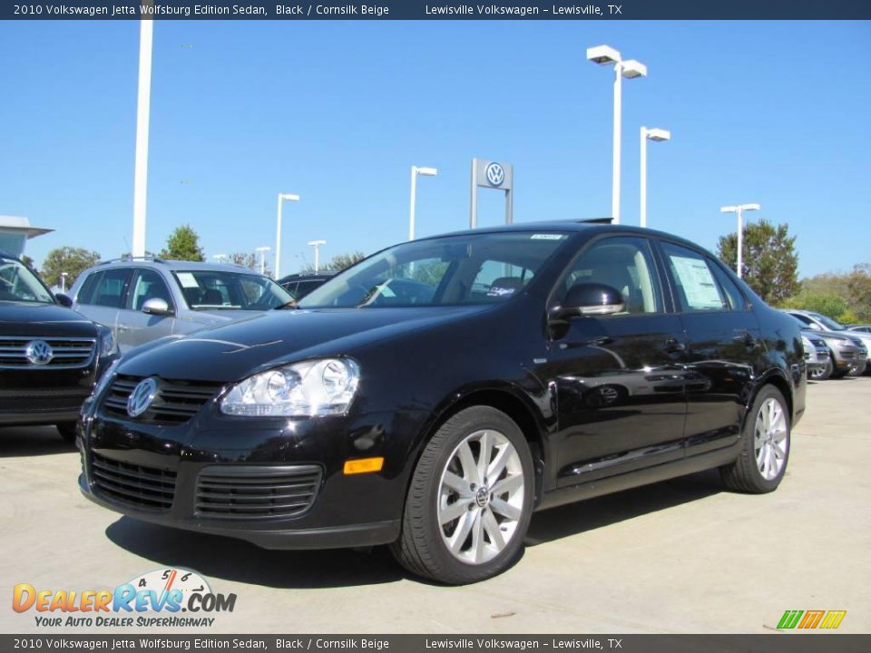 2010 Volkswagen Jetta Wolfsburg Edition Sedan Black / Cornsilk Beige Photo #1