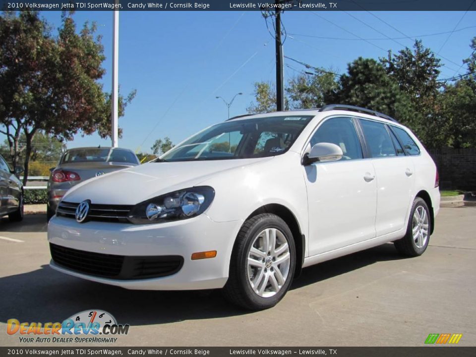 2010 Volkswagen Jetta TDI SportWagen Candy White / Cornsilk Beige Photo #1