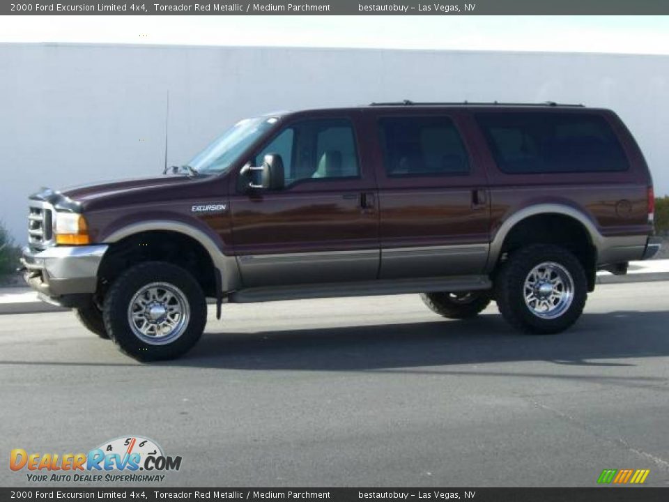 2000 Ford Excursion Limited 4x4 Toreador Red Metallic / Medium Parchment Photo #2