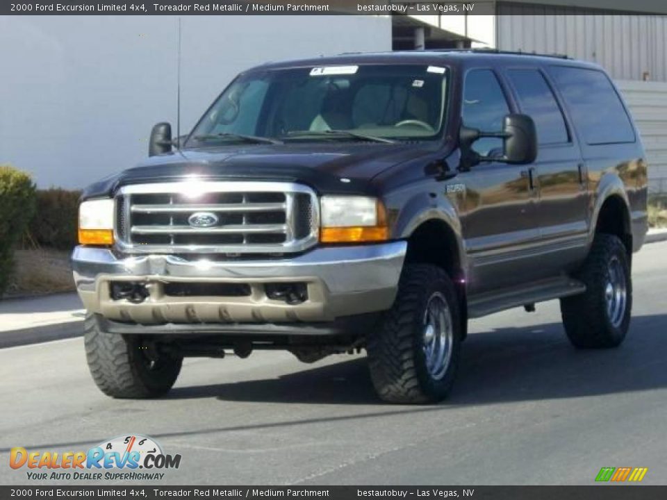 2000 Ford Excursion Limited 4x4 Toreador Red Metallic / Medium Parchment Photo #4
