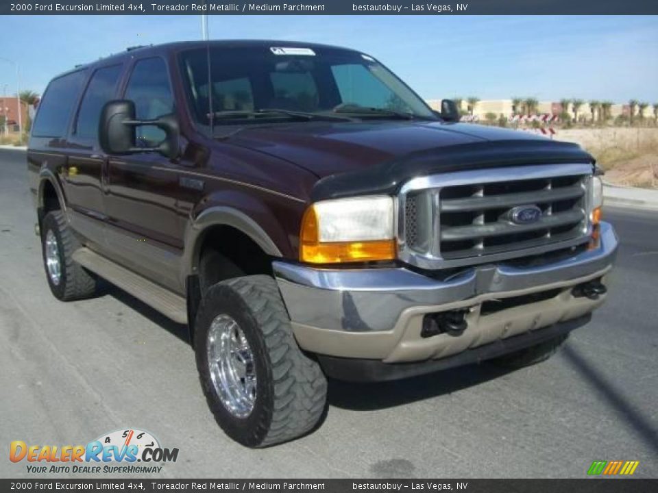 2000 Ford Excursion Limited 4x4 Toreador Red Metallic / Medium Parchment Photo #8