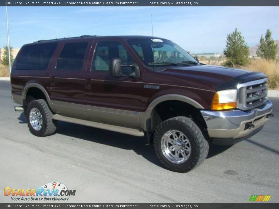 2000 Ford Excursion Limited 4x4 Toreador Red Metallic / Medium Parchment Photo #9