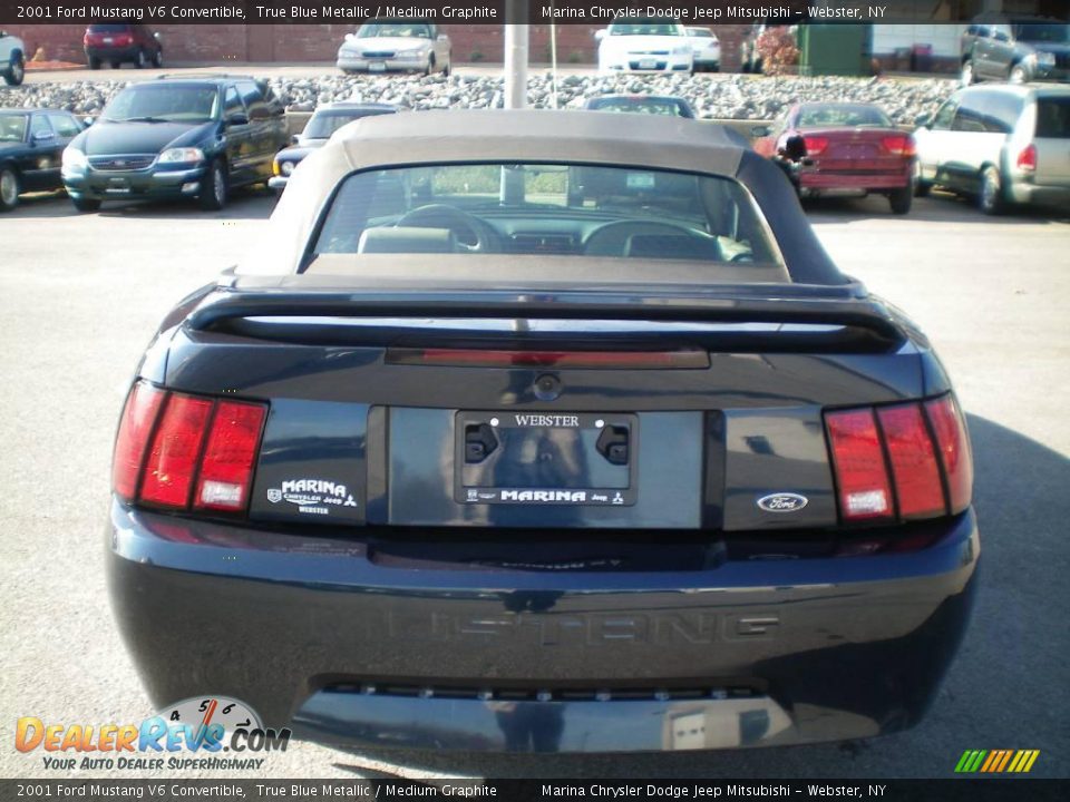 2001 Ford Mustang V6 Convertible True Blue Metallic / Medium Graphite Photo #8