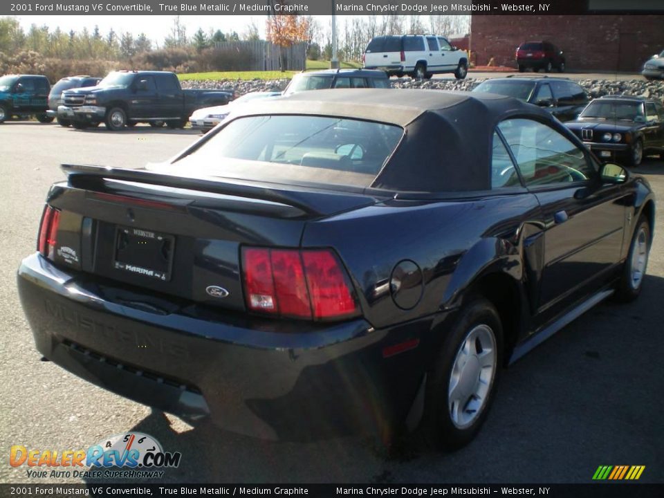 2001 Ford Mustang V6 Convertible True Blue Metallic / Medium Graphite Photo #9