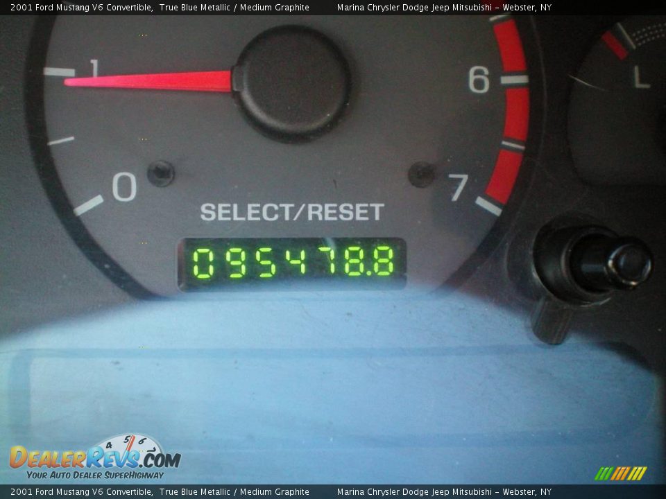 2001 Ford Mustang V6 Convertible True Blue Metallic / Medium Graphite Photo #21
