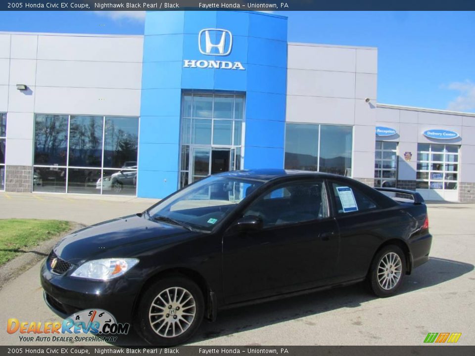 2005 Honda Civic EX Coupe Nighthawk Black Pearl / Black Photo #1