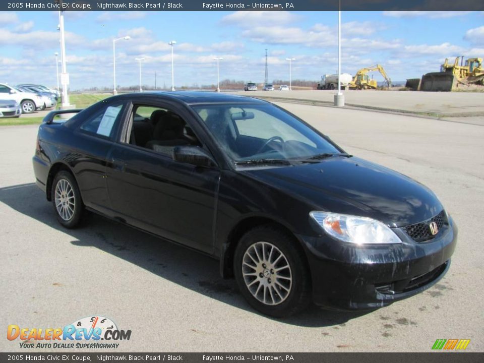 2005 Honda Civic EX Coupe Nighthawk Black Pearl / Black Photo #8