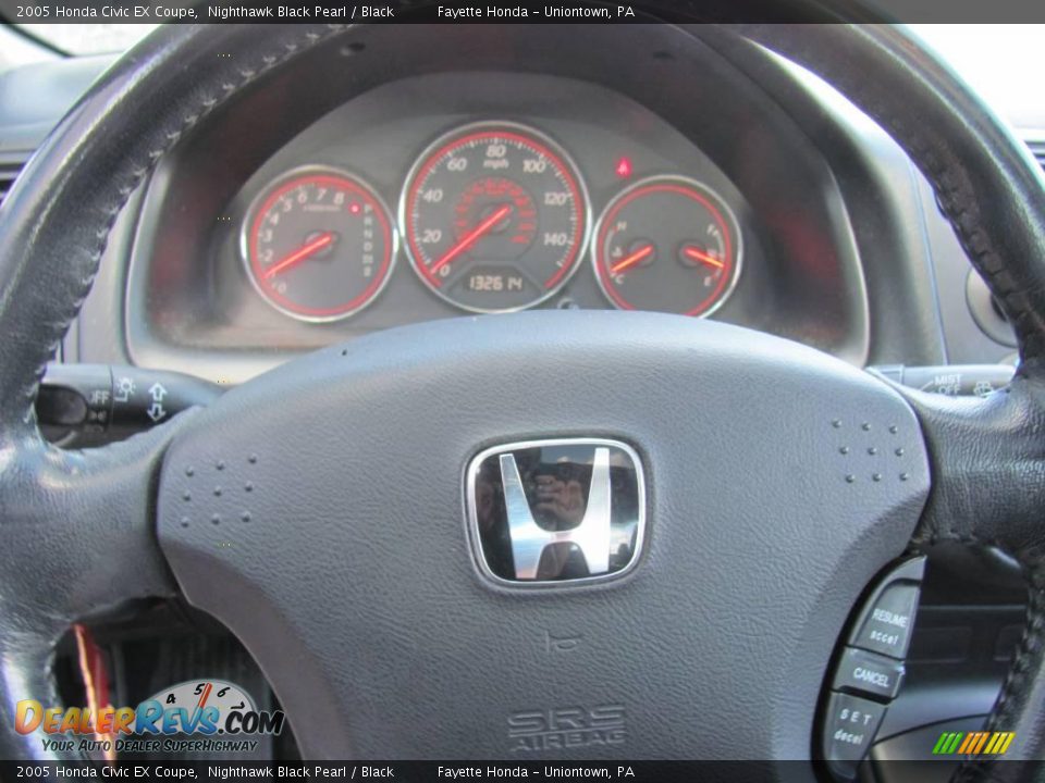 2005 Honda Civic EX Coupe Nighthawk Black Pearl / Black Photo #17