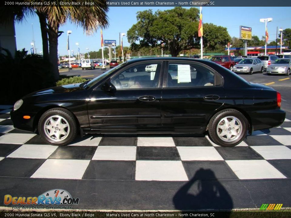 2000 Hyundai Sonata GLS V6 Ebony Black / Beige Photo #2