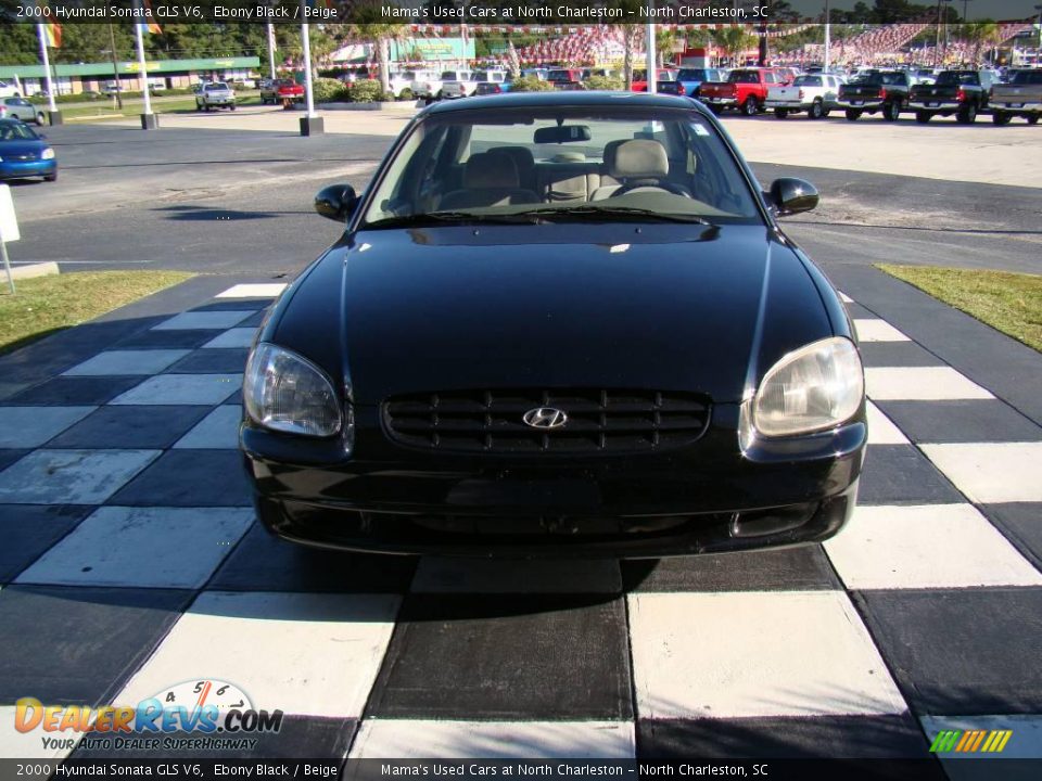 2000 Hyundai Sonata GLS V6 Ebony Black / Beige Photo #4