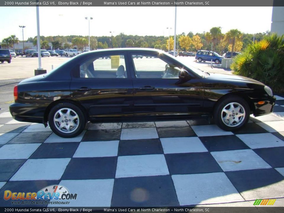 2000 Hyundai Sonata GLS V6 Ebony Black / Beige Photo #6