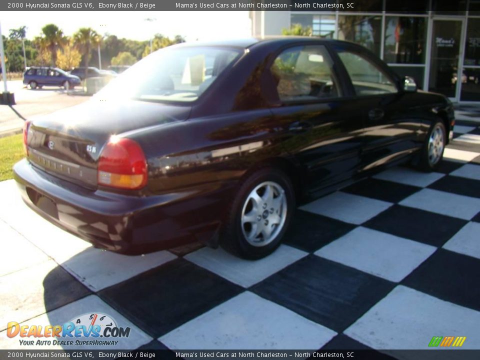 2000 Hyundai Sonata GLS V6 Ebony Black / Beige Photo #7