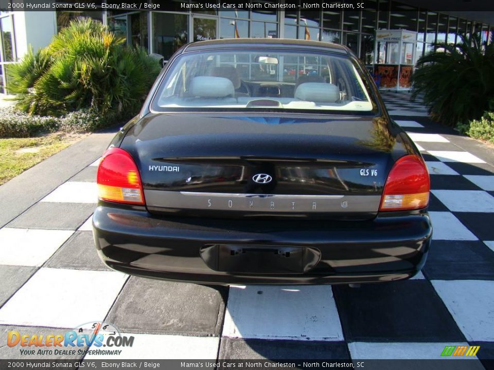 2000 Hyundai Sonata GLS V6 Ebony Black / Beige Photo #8